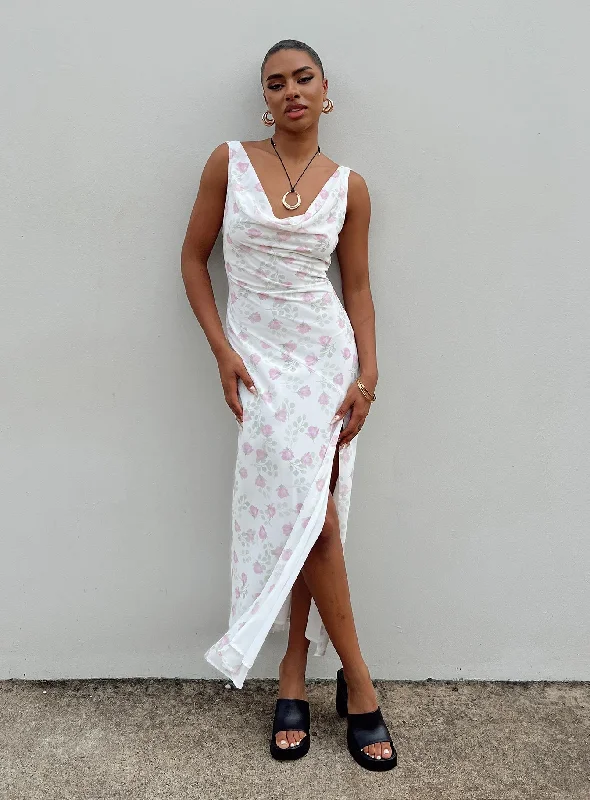 Asbyn Maxi Dress White Floral