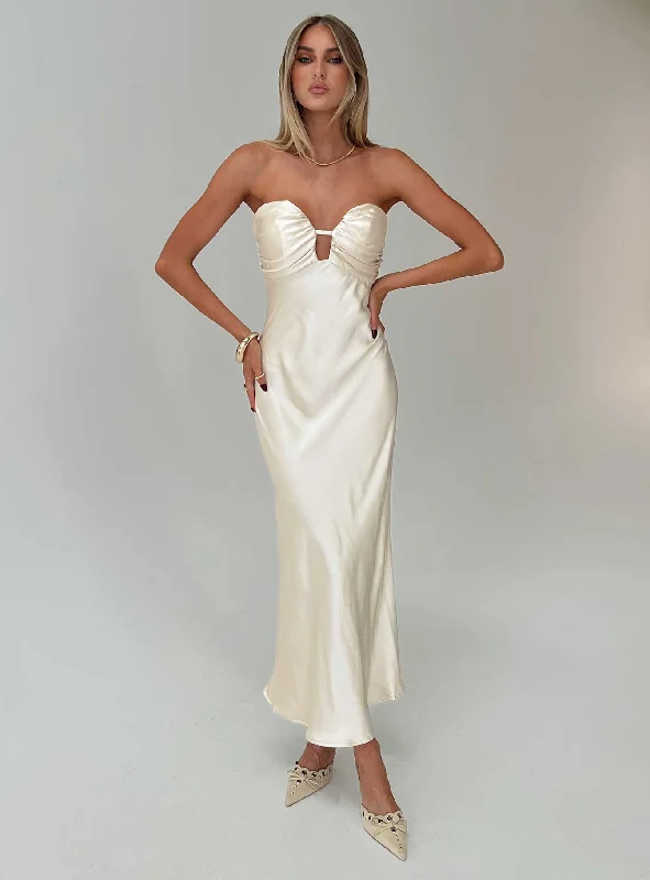 Cyprian Strapless Maxi Dress Champagne