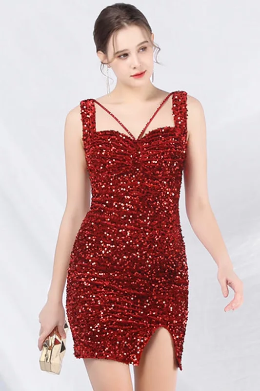 Divine Dazzle Sequin A-line Mini Dress