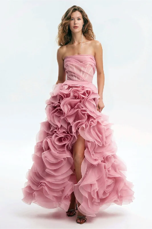 Evening Icon Tulle Strapless Maxi Dress