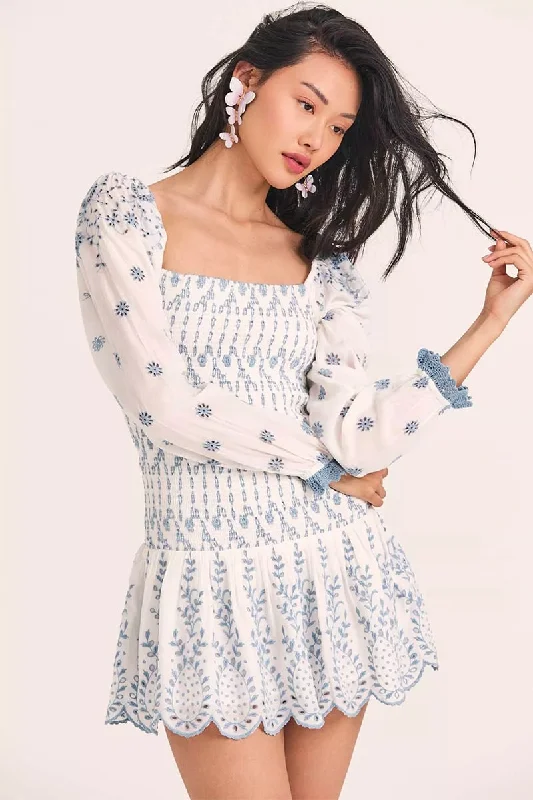 Flirty Vacay Eyelet Mini Dress