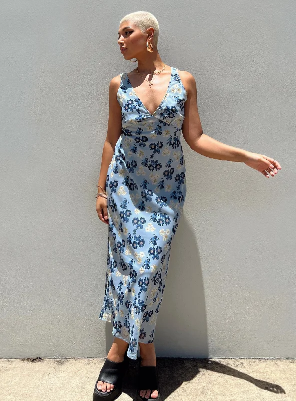 Nellie Maxi Dress Blue Floral